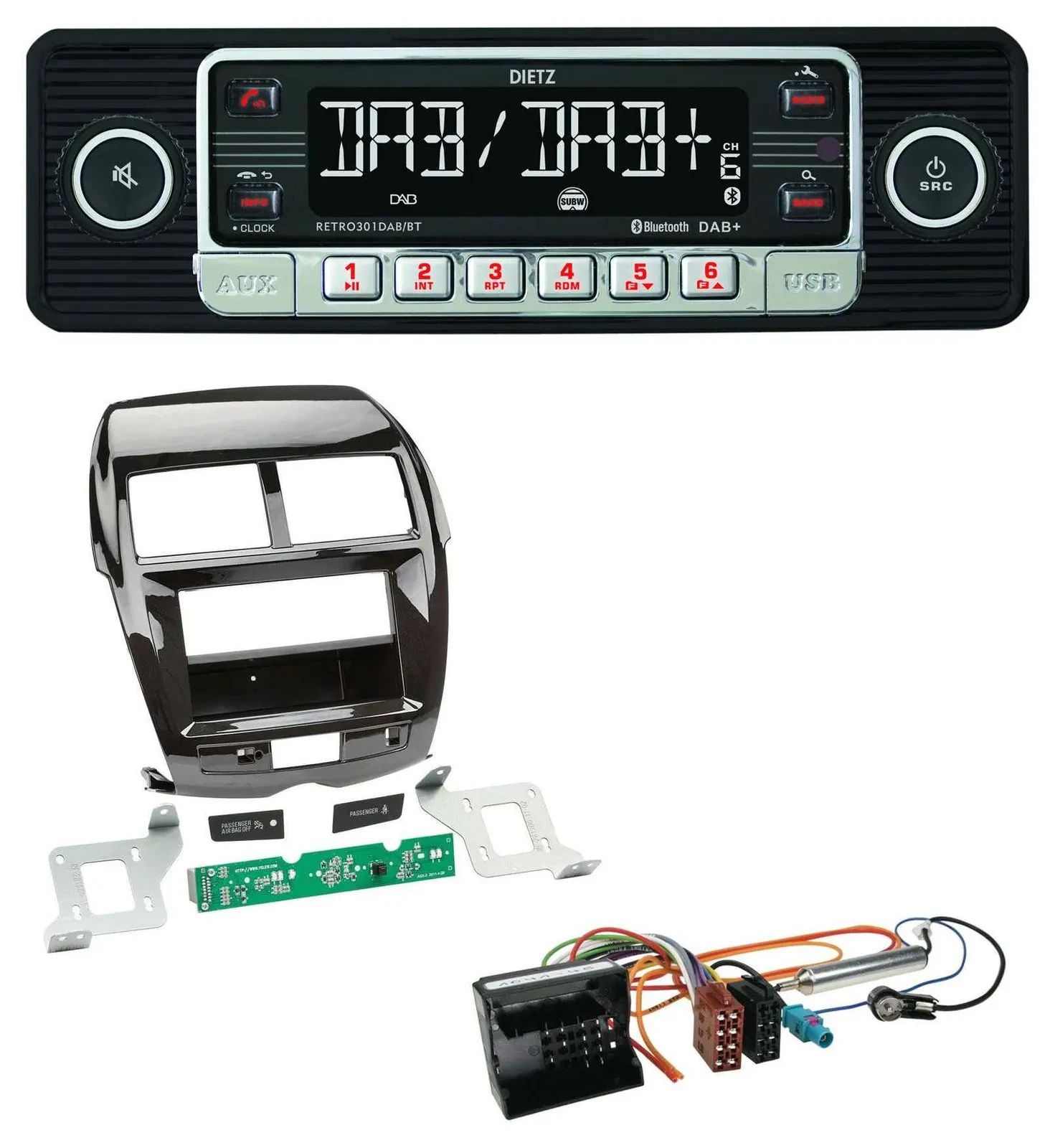 Dietz USB DAB MP3 Bluetooth Autoradio für Citroen C4 Aircross Mitsubishi ASX Peu