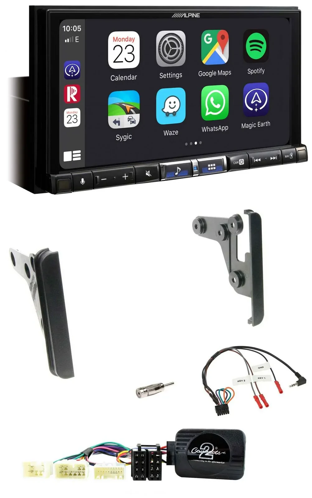 Alpine 2DIN DAB USB Lenkrad Bluetooth Autoradio für Toyota FJ ab 2007