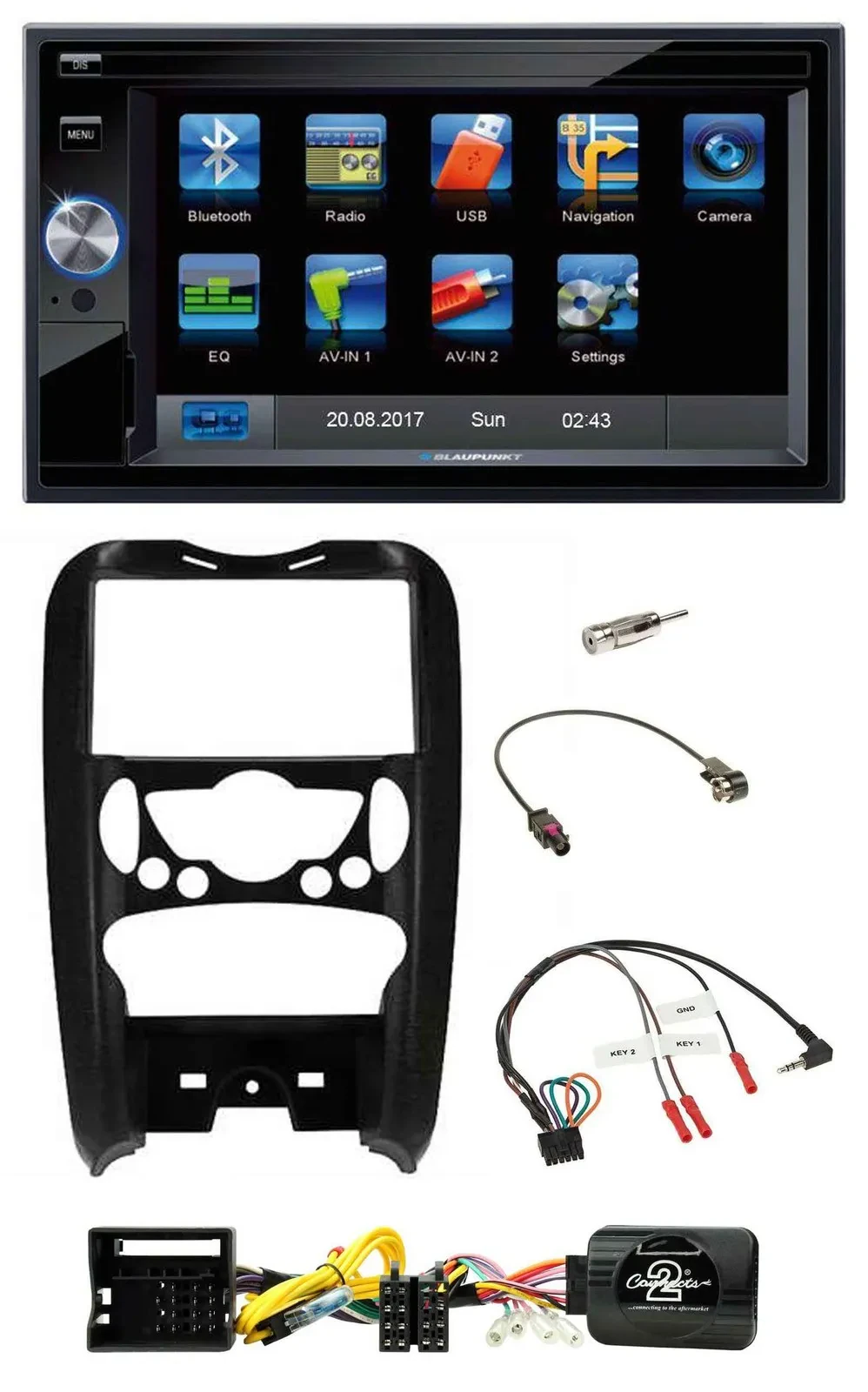 Blaupunkt SD USB TMC Bluetooth 2DIN Lenkrad Navigation für Mini Cooper 2006-2014