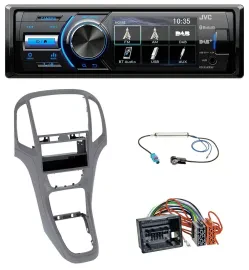 Автомагнитола для Opel Astra J JVC Bluetooth MP3 USB DAB титаново-серый