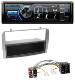 Автомагнитола JVC Bluetooth, MP3, USB, DAB для Alfa Romeo 147/GT серебристая с карманом