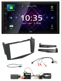 JVC DAB 2DIN Lenkrad Bluetooth USB Autoradio für Mercedes C W204 Aktivsystem ohn