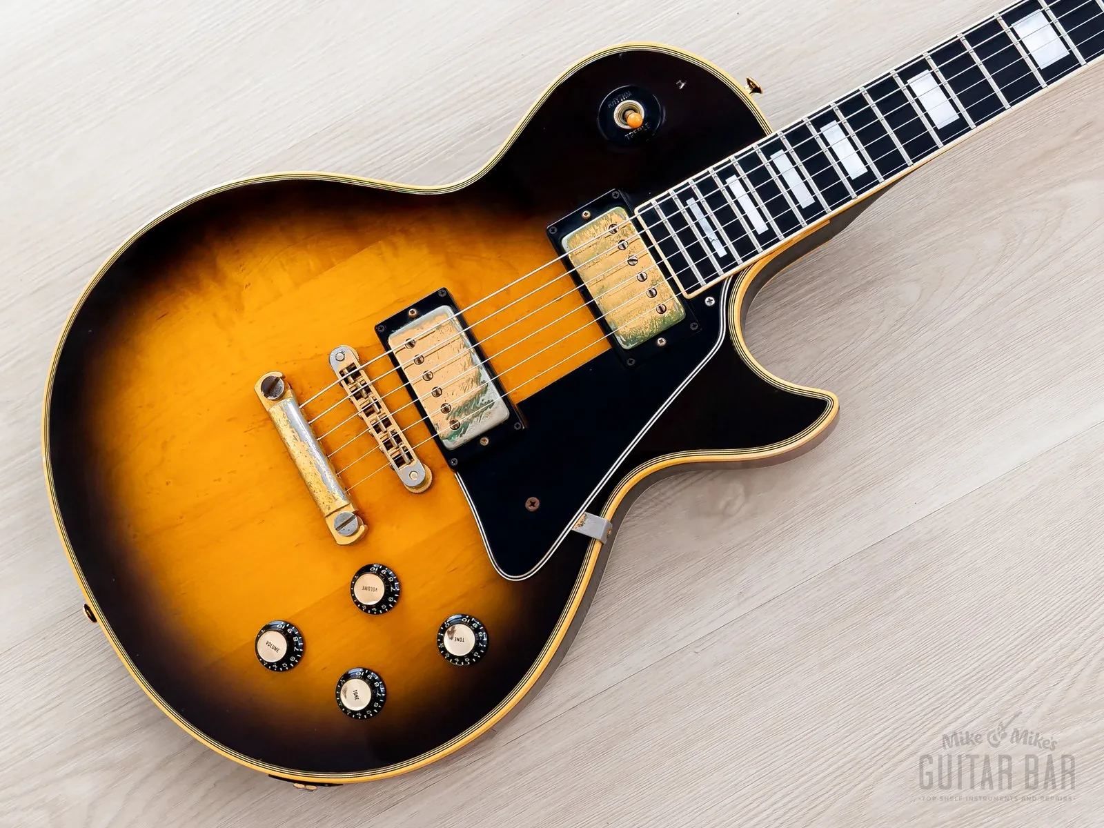 1976 Gibson Les Paul Custom Vintage Guitar Tobacco Sunburst w/ T Tops, Case