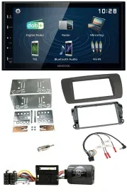 Kenwood 2DIN Bluetooth Lenkrad USB DAB Autoradio für Seat Ibiza ab 08 tuam-grey