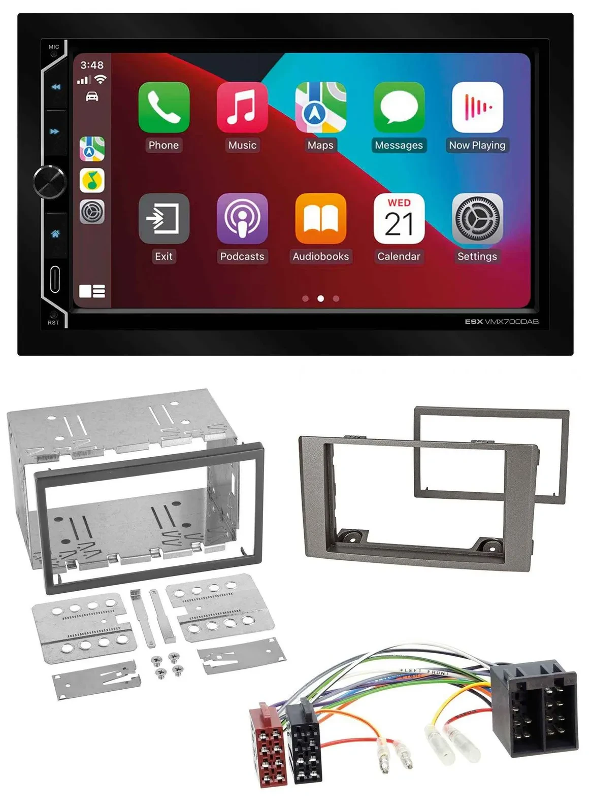 ESX 2DIN DAB USB MP3 Bluetooth Autoradio für Iveco Daily 2006-2014 silber