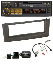 Автомагнитола Pioneer DAB, USB, Bluetooth, управление с руля, для Fiat Grande Punto (2006–2010), чёрная
