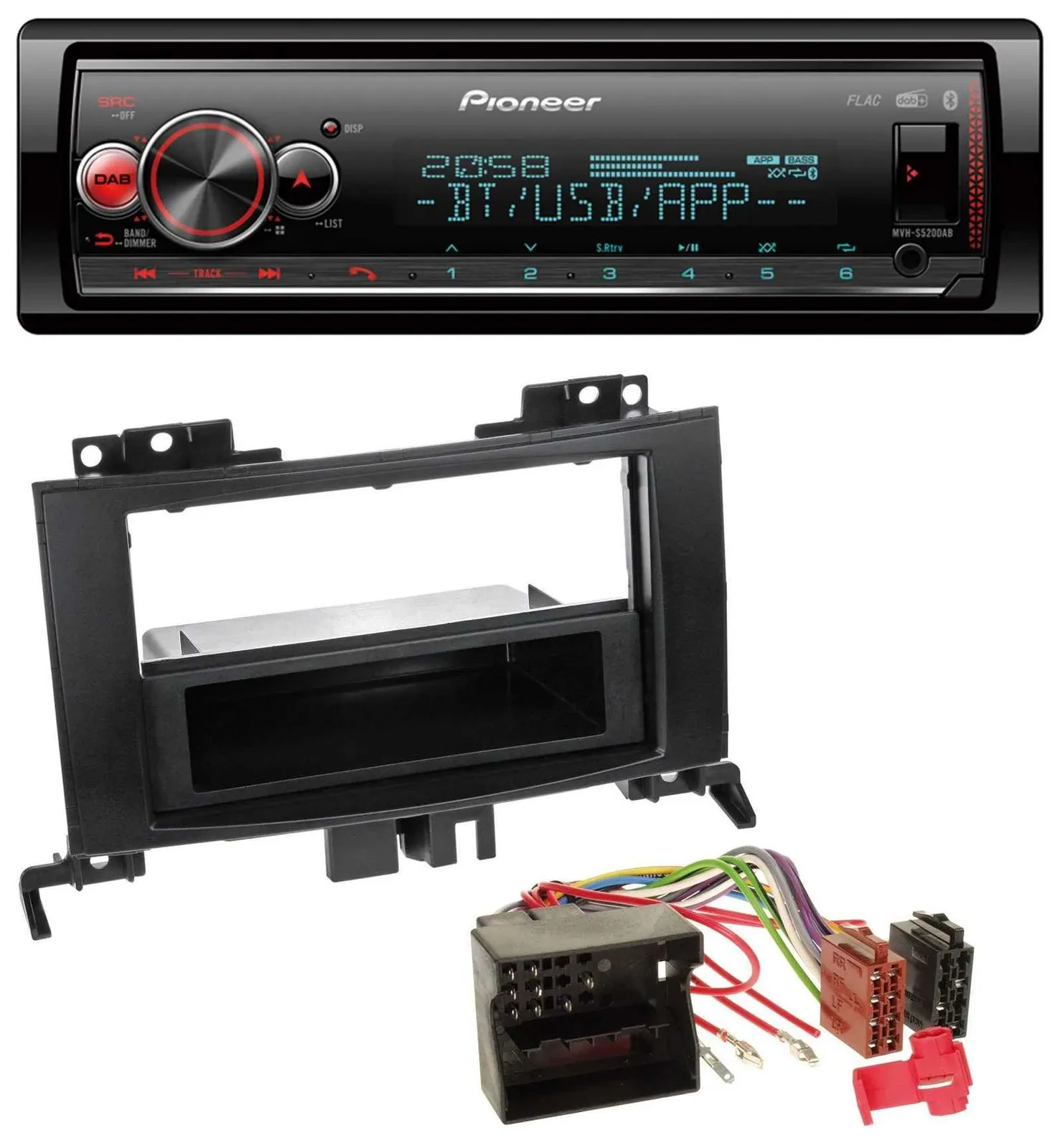 Pioneer Bluetooth USB MP3 DAB Autoradio für Mercedes Sprinter ab 06 Rubbertouch