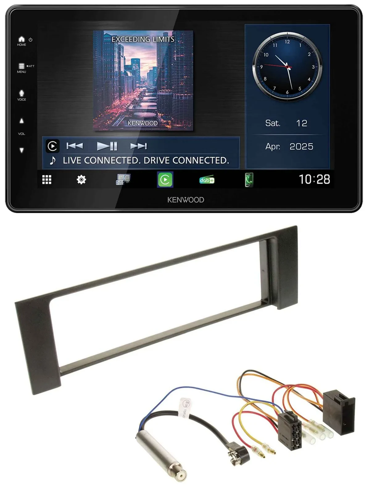 Kenwood MP3 Bluetooth USB DAB Autoradio für Audi A4 (B6, 00-04) - ISO