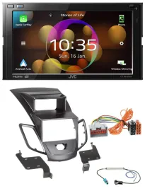 JVC DAB MP3 2DIN Bluetooth USB Autoradio für Ford Fiesta 08-10 Display schwarz