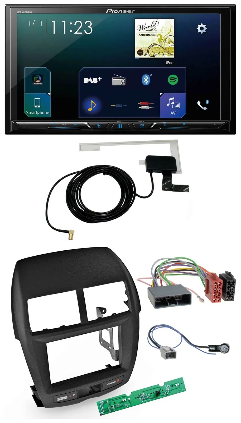 Pioneer 2DIN DAB USB MP3 Bluetooth Autoradio für Mitsubishi ASX 2010-2014