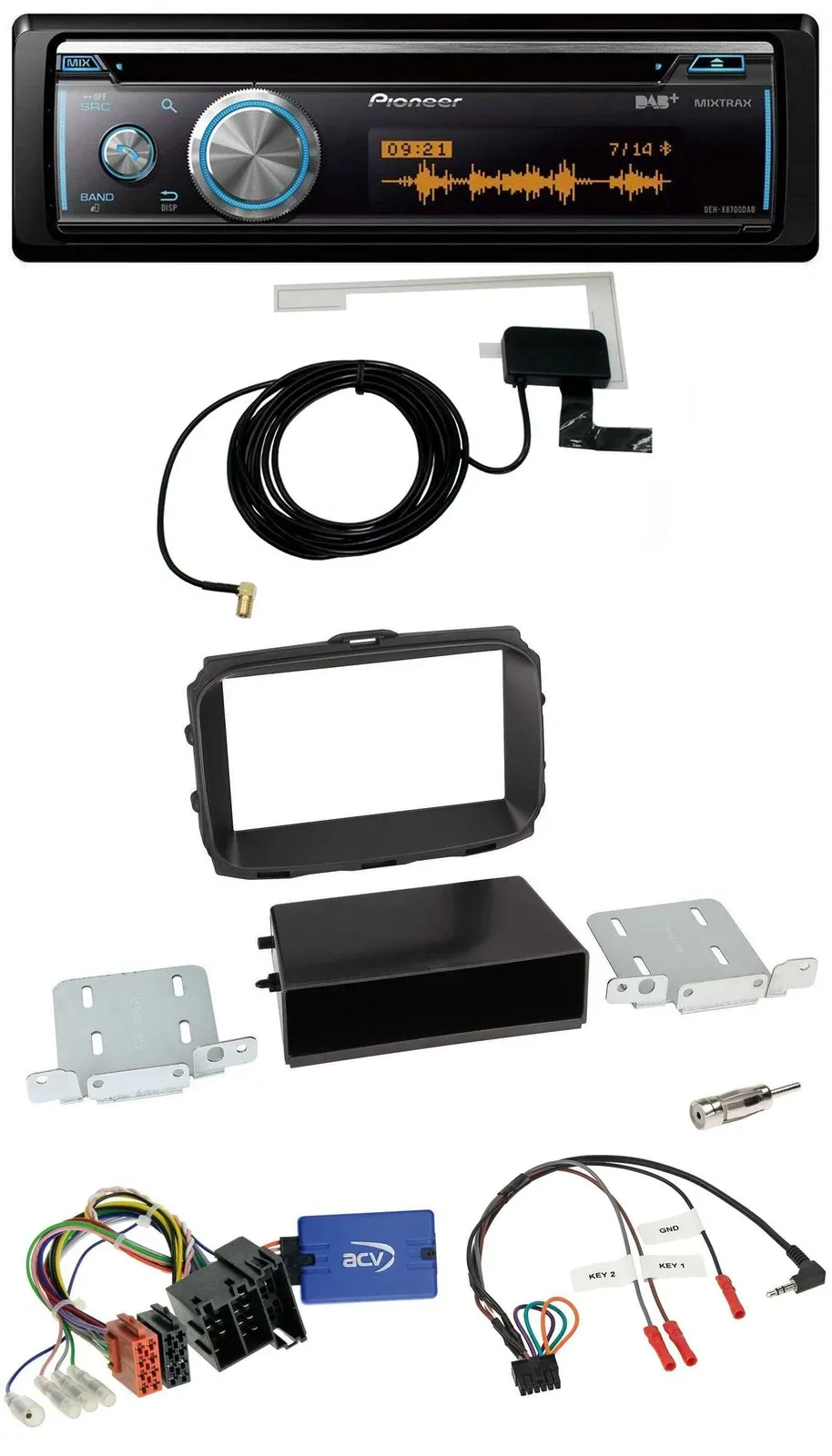 Pioneer Bluetooth DAB Lenkrad USB CD Autoradio für Alfa Romeo Giulietta 2013-202