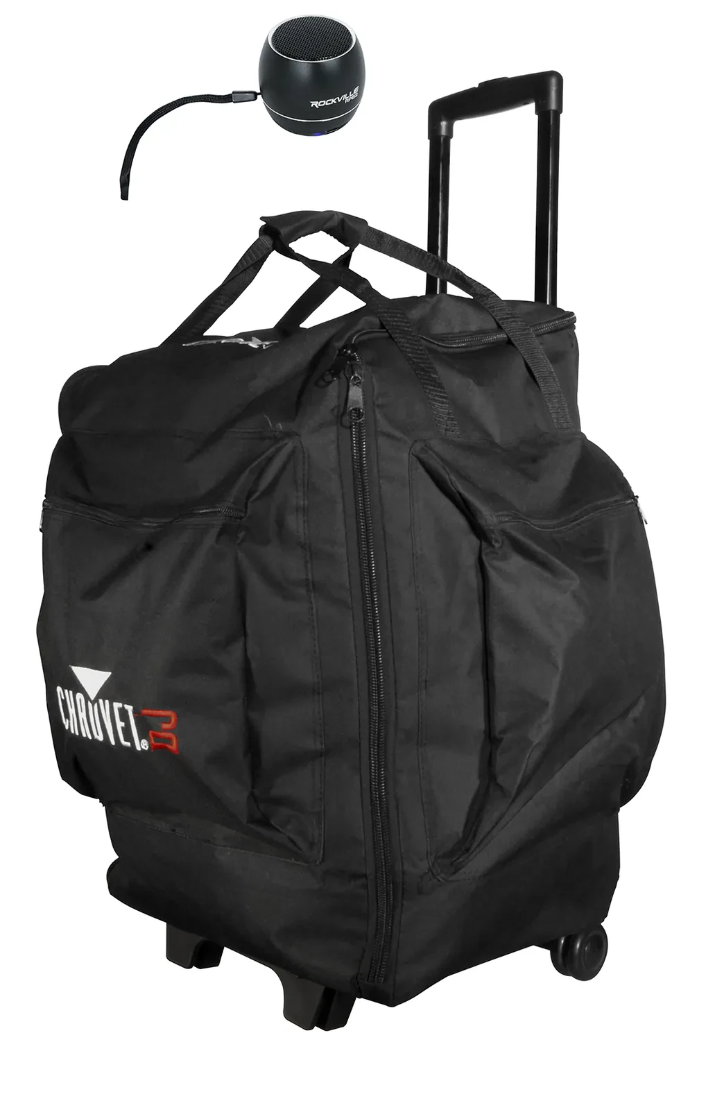 Chauvet DJ CHS50 Rolling Lighting Travel Bag w/Wheels+Home Bluetooth Speaker