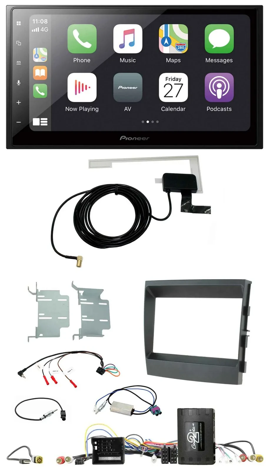 Pioneer USB Lenkrad 2DIN Bluetooth DAB Autoradio für Porsche Panamera 09-16 Info