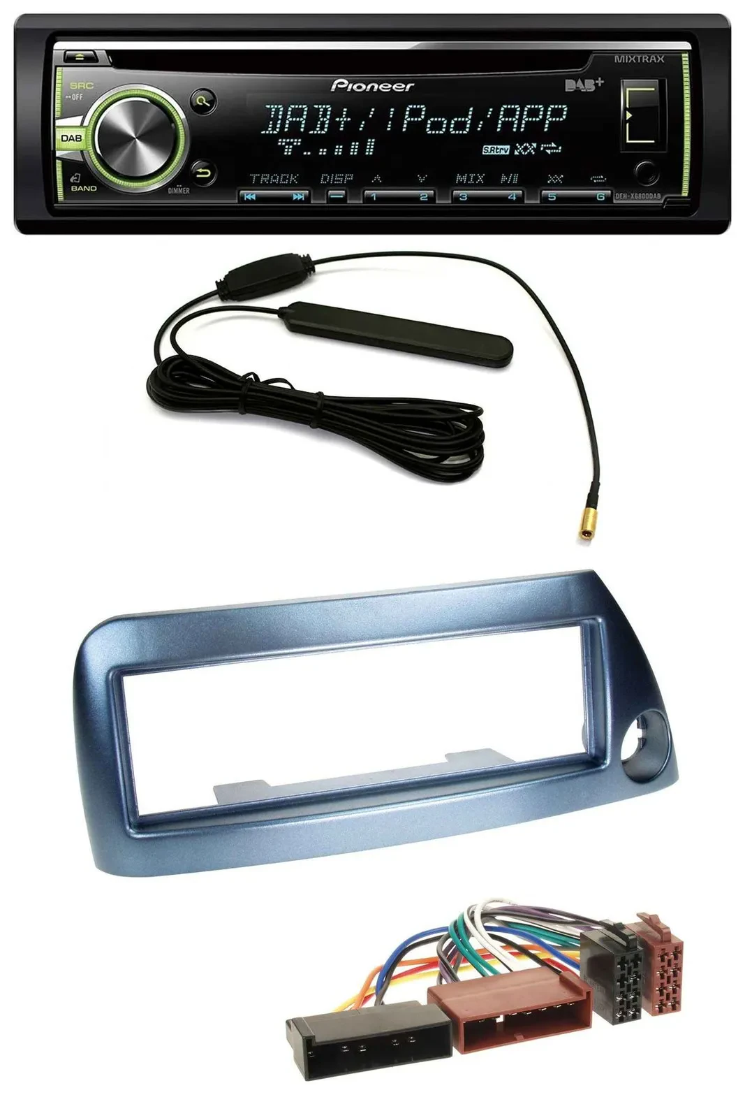 Автомагнитола для Ford Ka Pioneer MP3, USB, CD, DAB, AUX синий металлик