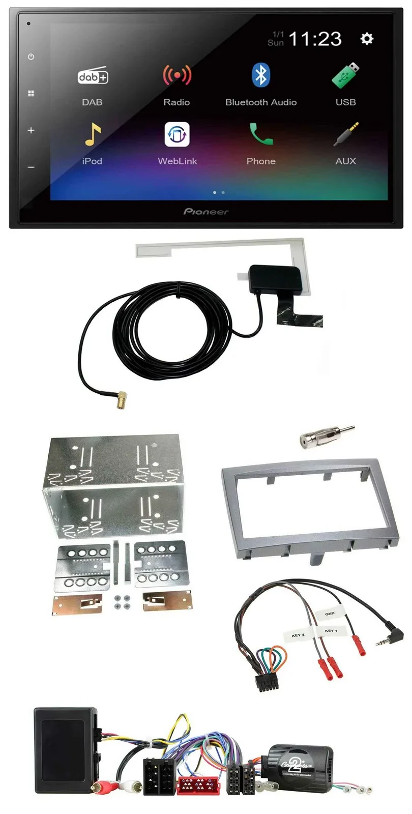 Автомагнитола для Porsche 911/Boxster/Cayman Pioneer DAB, Bluetooth, 2DIN, USB