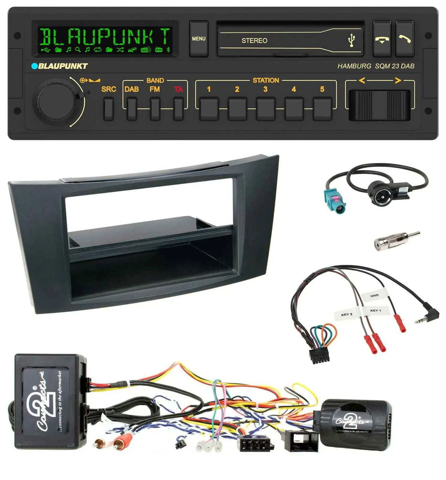Blaupunkt USB DAB Bluetooth Lenkrad Autoradio für Mercedes E-Klasse CLS W211 02-