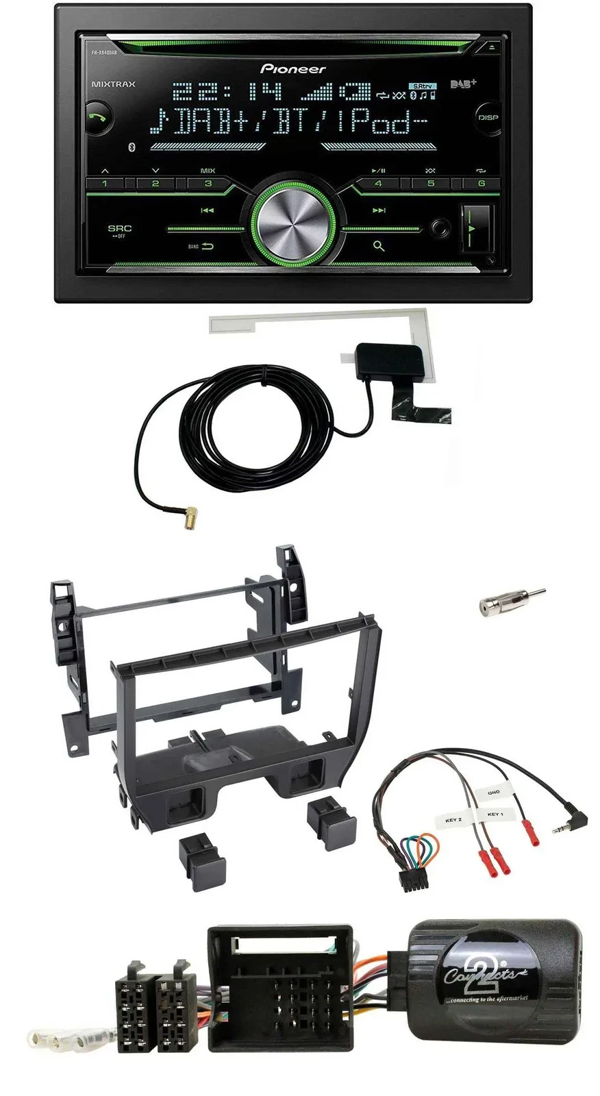 Pioneer CD USB Lenkrad Bluetooth 2DIN DAB Autoradio für Citroen C3 2010-2014