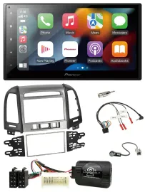 Pioneer DAB Bluetooth 2DIN USB Lenkrad Autoradio für Hyundai Santa Fe 3 Schalter