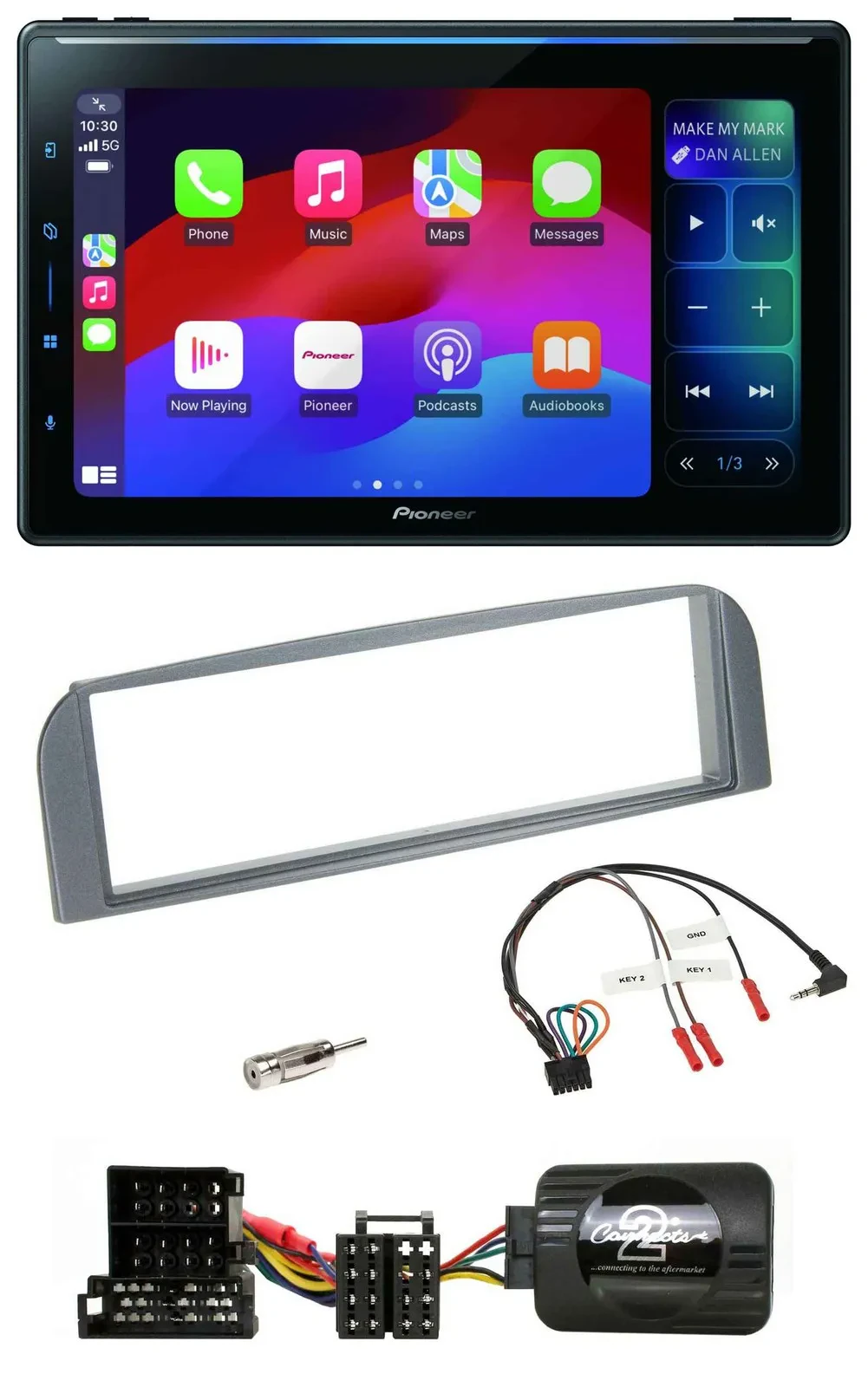 Pioneer Bluetooth DAB Lenkrad USB Autoradio für Alfa 147 GT anthrazit