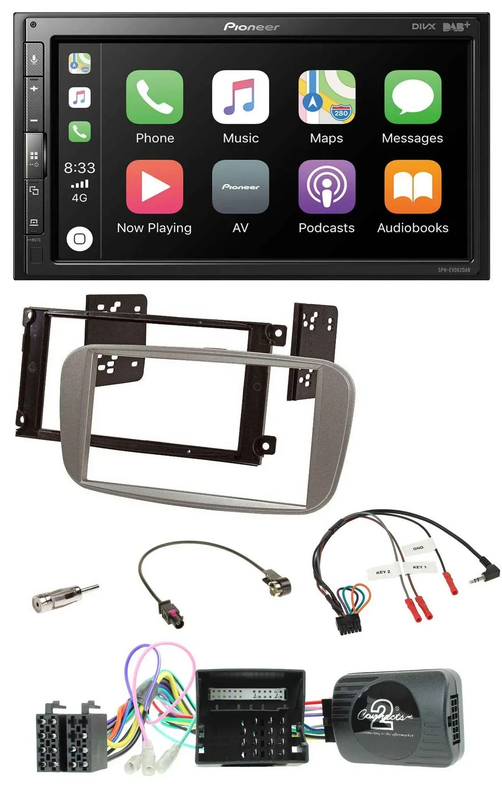 Pioneer USB Lenkrad DAB 2DIN Bluetooth Autoradio für Ford C Max Galaxy Focus Can