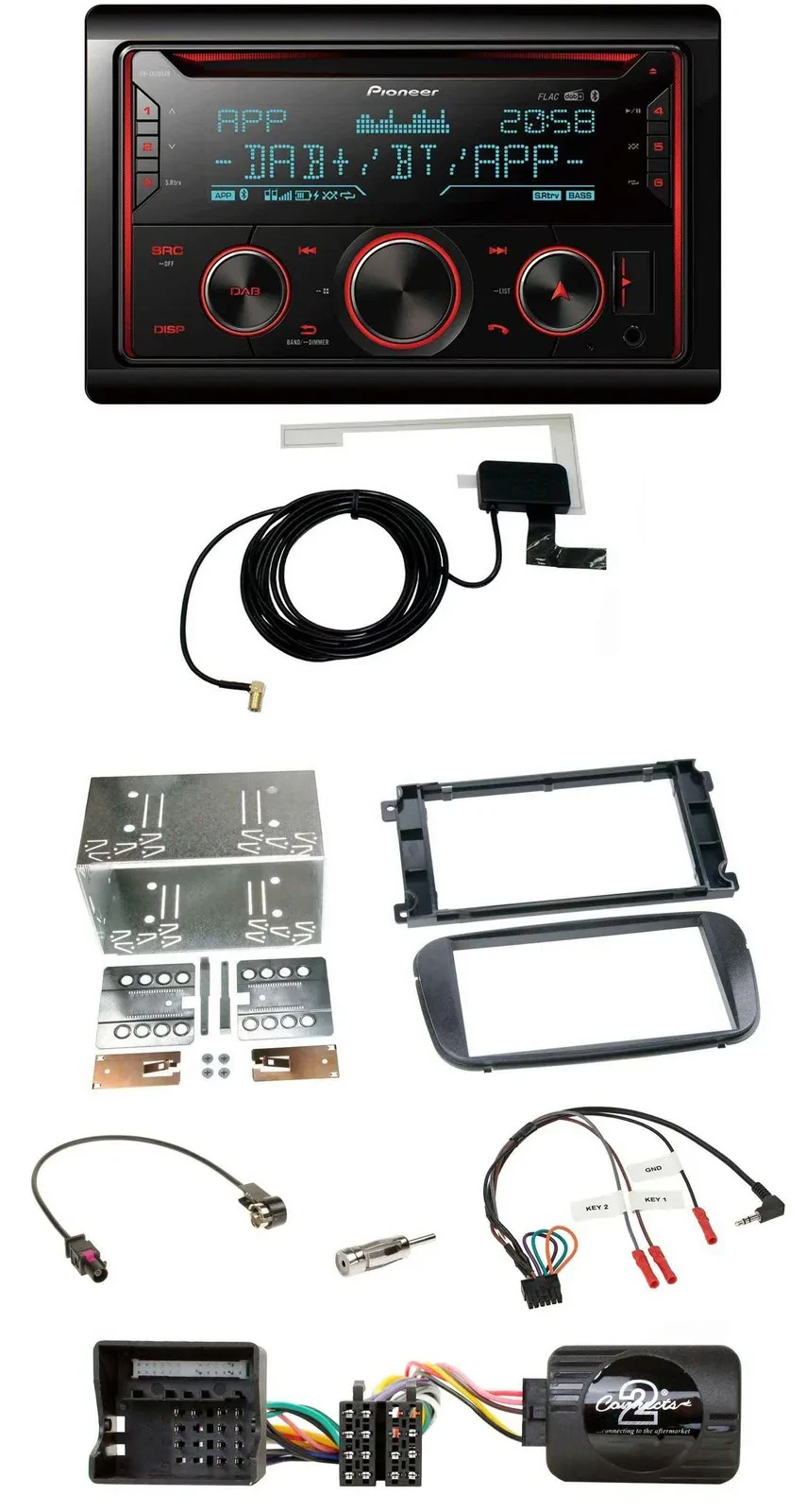 Автомагнитола Pioneer 2-DIN DAB USB CD Bluetooth для Ford S-Max/Mondeo (2007–2014)