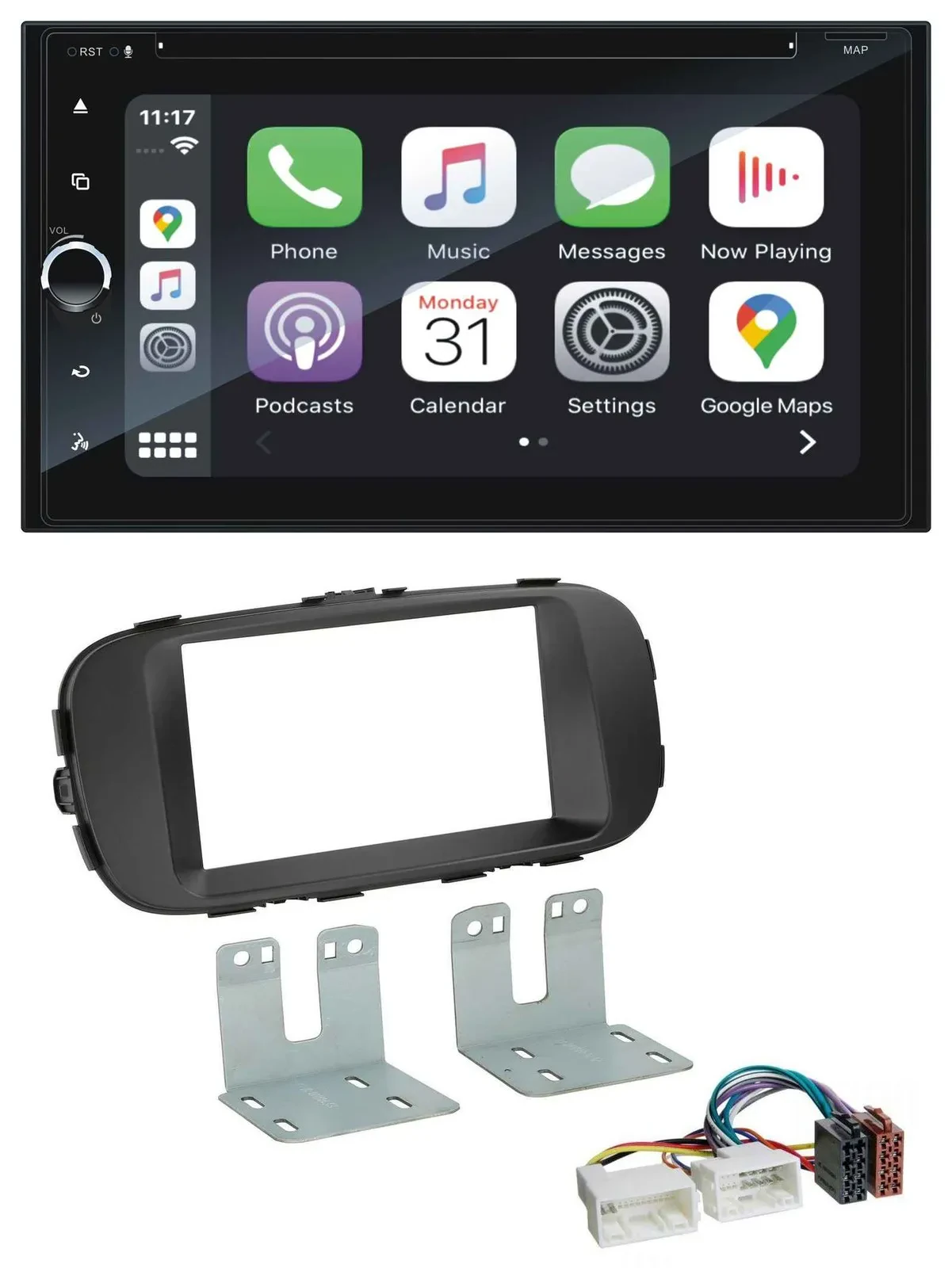 Автомагнитола для Kia Soul Blaupunkt 2 DIN Bluetooth DAB USB DVD MP3 черная