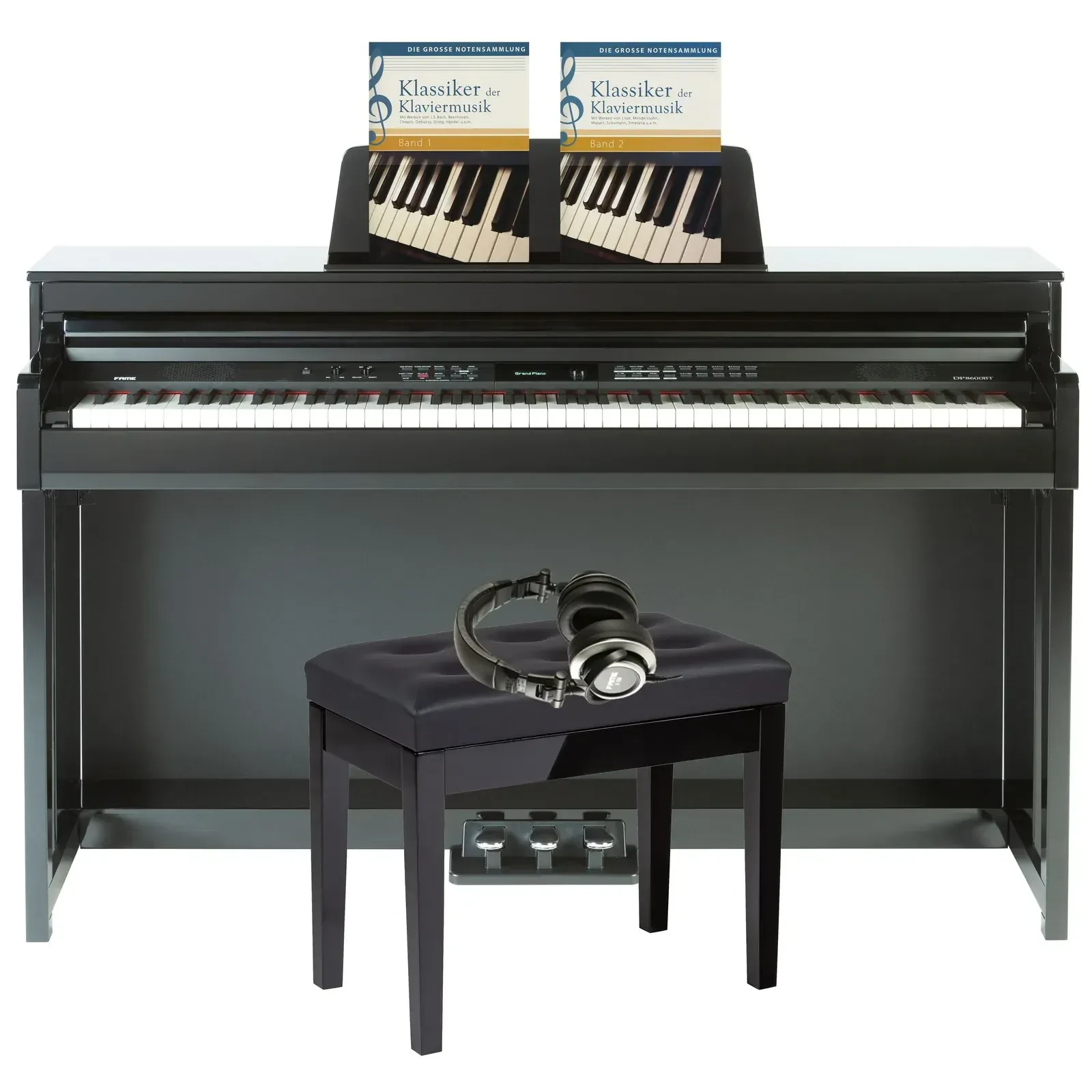 Цифровое пианино Fame Audio DP 8600 BT PE V2 88 клавиш, 181 звуков, черный, глянец (набор)