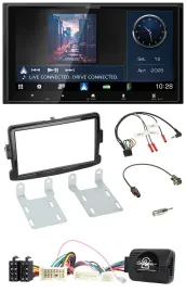 Kenwood Bluetooth 2DIN USB DAB Lenkrad Autoradio für Dacia Sandero ab 13 piano-s