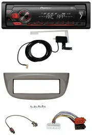 Автомагнитола Pioneer 1DIN USB DAB MP3 AUX для Renault Twingo (с 2015), бежево-серая