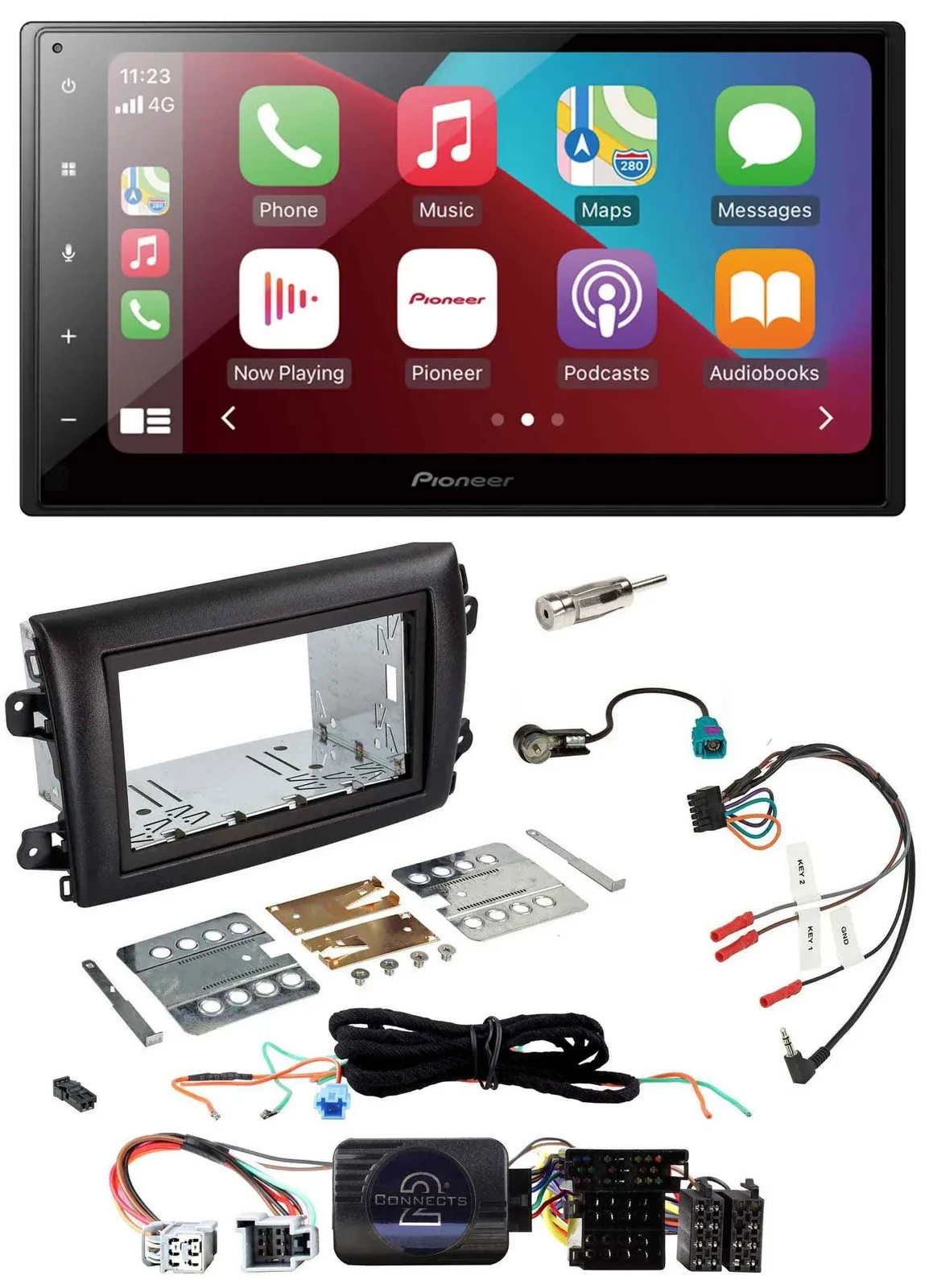 Pioneer USB Lenkrad DAB 2DIN Bluetooth Autoradio für Fiat Ducato Serie 8 ab 2021