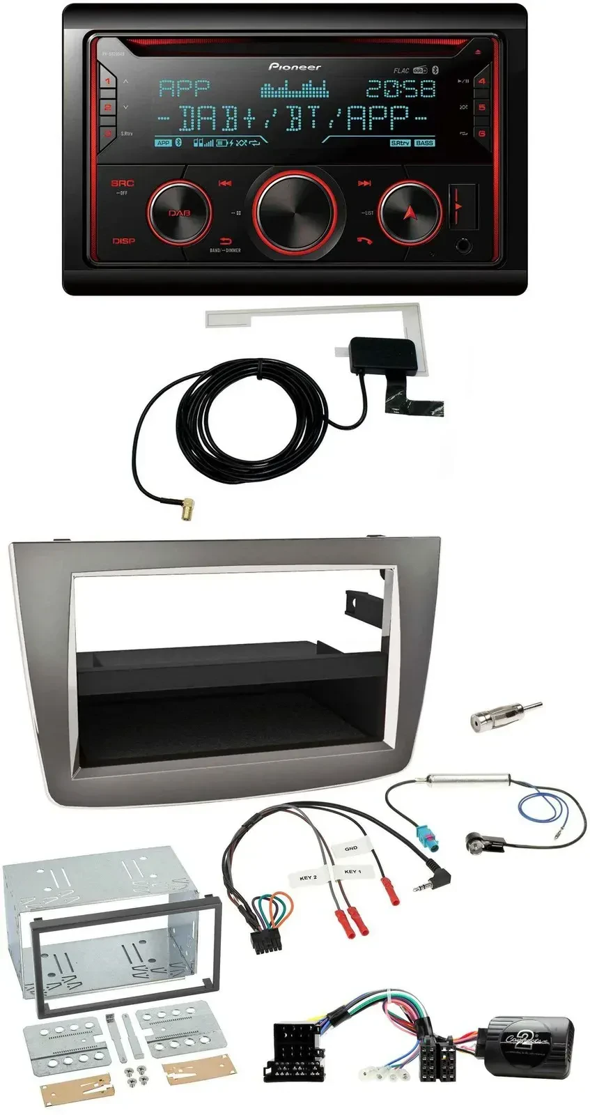 Автомагнитола 2-DIN Pioneer DAB, USB, CD, Bluetooth для Alfa Romeo Mito