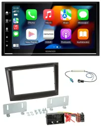 Kenwood DAB USB Bluetooth 2DIN MP3 Autoradio für Fiat Doblo ab 2015 schwarz