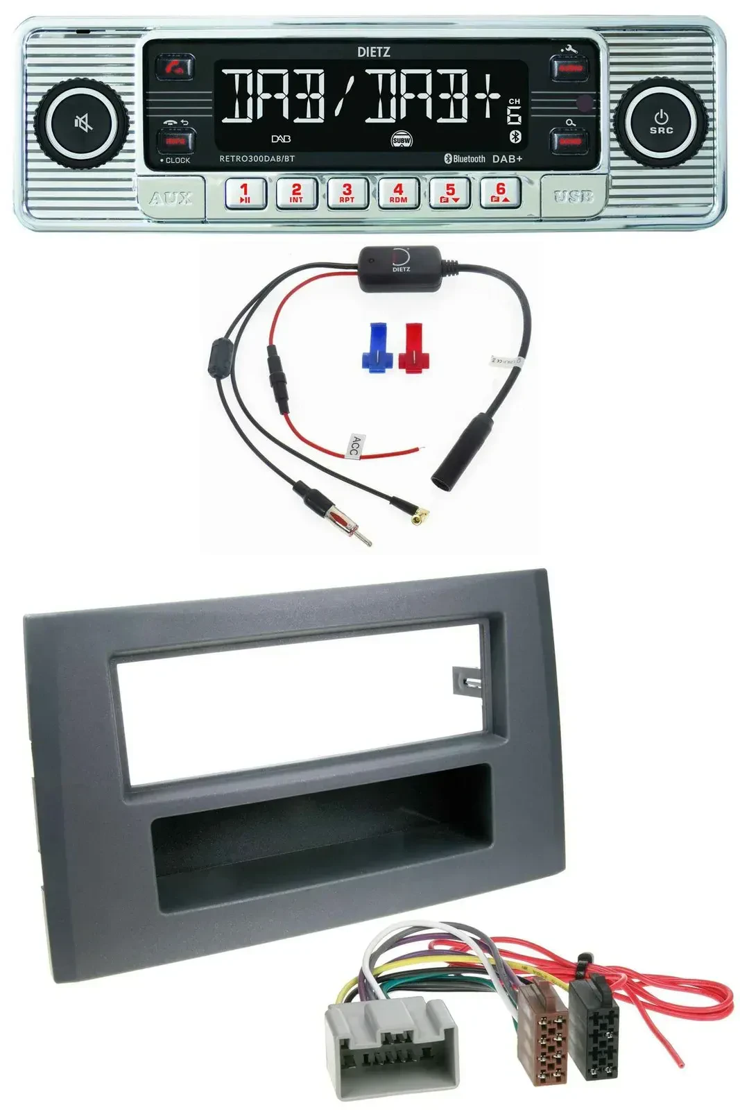 Dietz DAB USB MP3 Bluetooth Autoradio für Volvo XC90 (14 Pin, 2002-2014)