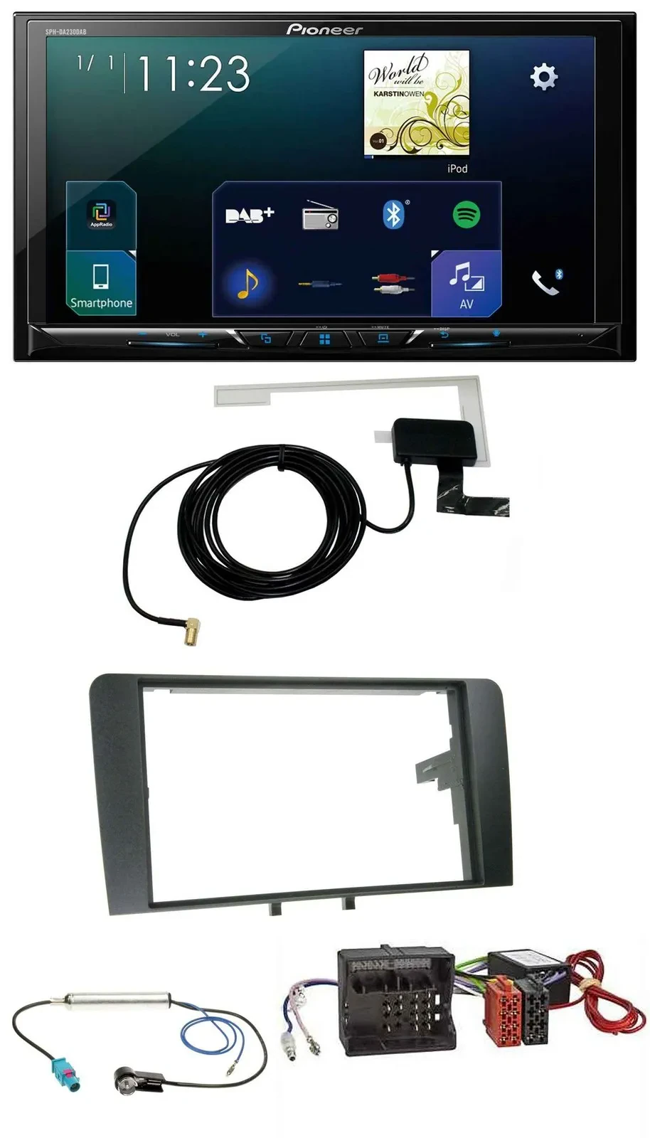 Pioneer 2DIN DAB USB MP3 Bluetooth Autoradio für Audi A3 8P 2003-2012 Aktivsyste