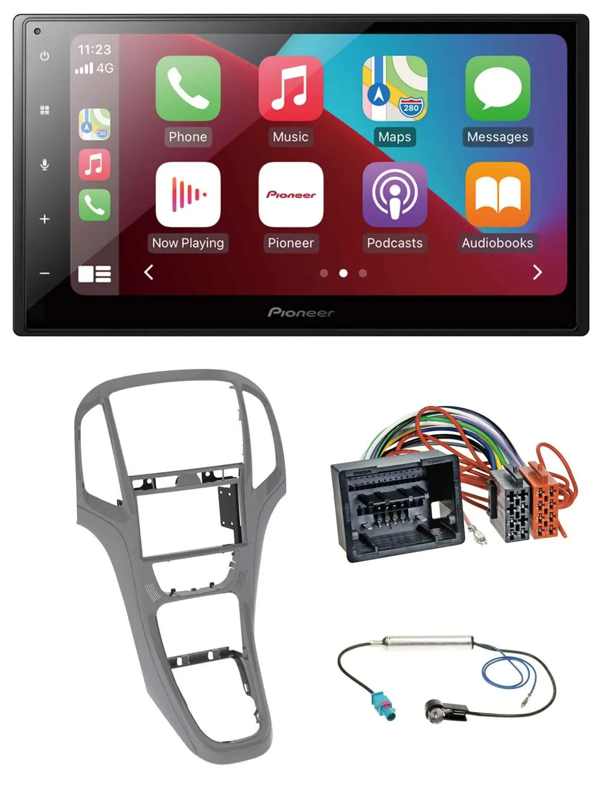 Pioneer USB MP3 DAB 2DIN Bluetooth Autoradio für Opel Astra J ab 09 Titangrau