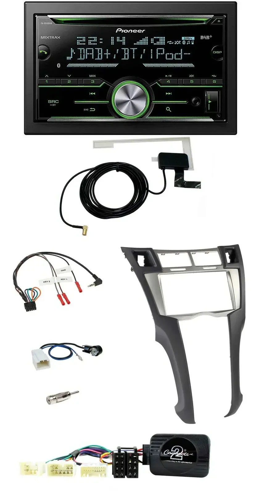 Автомагнитола Pioneer 2DIN CD/USB, Bluetooth, DAB для Toyota Yaris 2006–2011