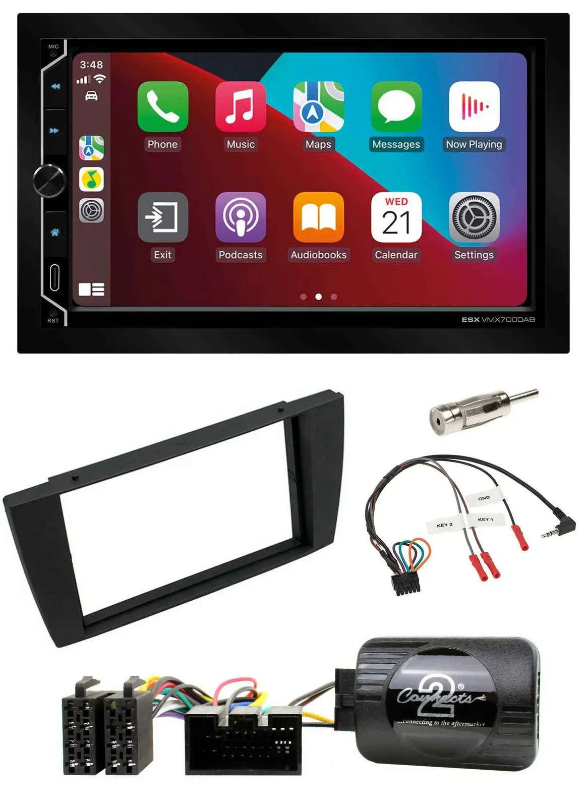 ESX 2DIN DAB USB Lenkrad Bluetooth Autoradio für Jaguar X-Type S 2003-2008