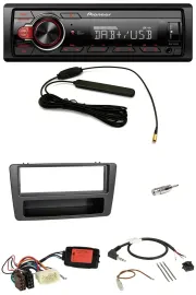 Автомагнитола Pioneer 1-DIN, DAB, USB, MP3, поддержка кнопок на руле, для Honda Civic 2001–2003, чёрный
