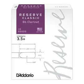 Rico DCT10355  трости для кларнета Bb, RESERVE Classic (3 1/2 +), 10шт. в пачке