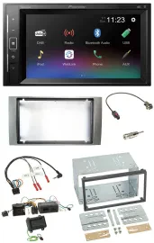 Pioneer DAB Lenkrad 2DIN Bluetooth USB Autoradio für Ford Kuga 2008-2012 silber