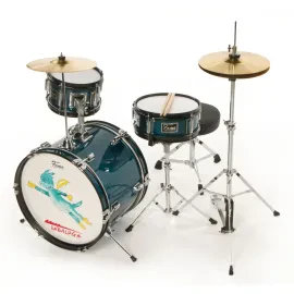 3 PC Jr Drumset, Tabaluga Dark Blue, 16" Bass, 8" Tom, 10" Snare, Stative