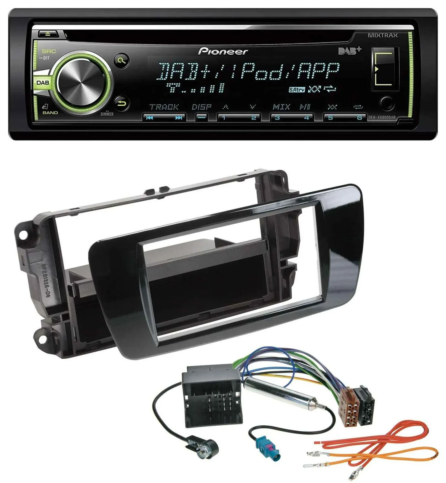 Pioneer DAB USB MP3 AUX CD Autoradio für Seat Ibiza ab 08 Klavierlack schwarz