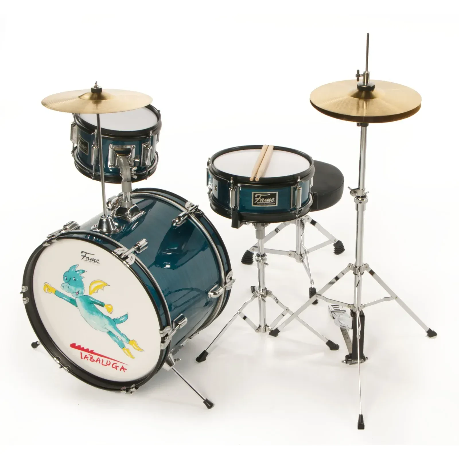 Ударная установка для детей Fame Audio 3 PC Jr Drumset Tabaluga темно-синий 16" бочка, 8" том, 10" малый барабан, со стойками