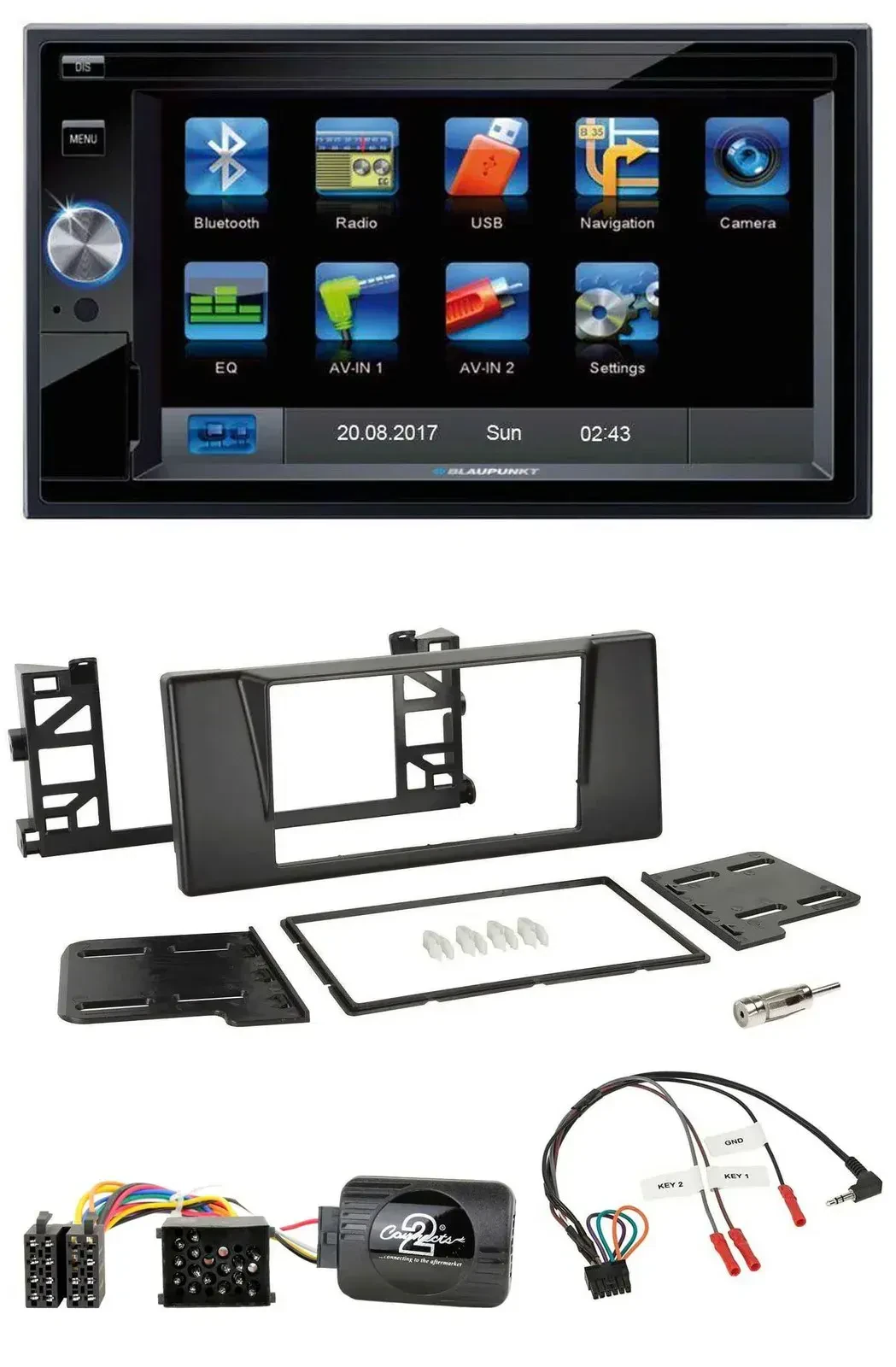 Blaupunkt 2DIN Bluetooth TMC USB Lenkrad SD Navigation für BMW 5er E39 1997-2001