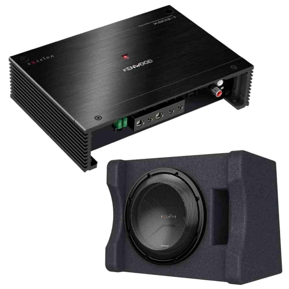 Kenwood eXcelon X503-1 Monoblock Car Amplifier with 12" Subwoofer Enclosure