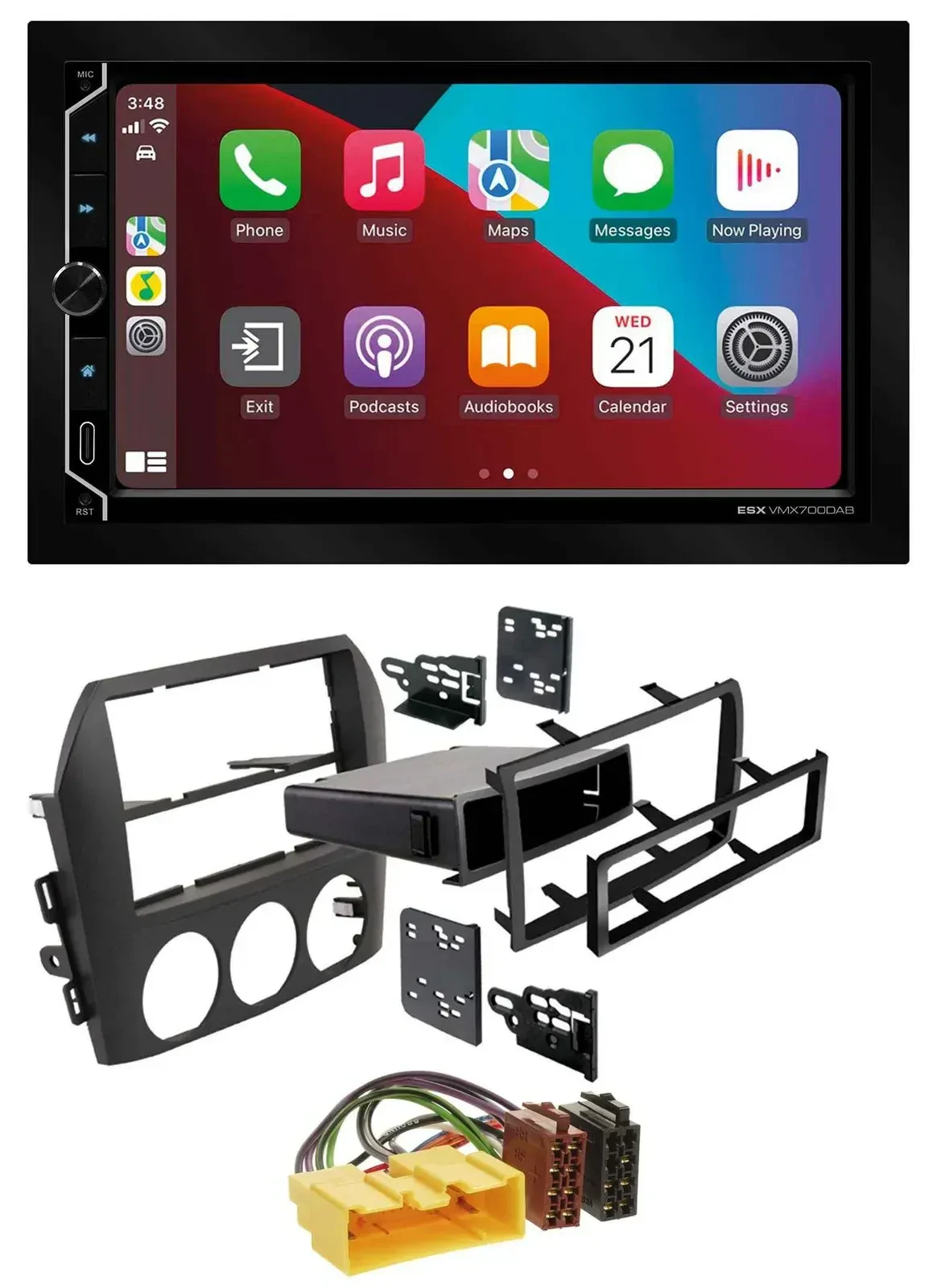 ESX 2DIN DAB USB MP3 Bluetooth Autoradio für Mazda MX 5 NC 2005-2008