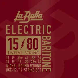 Струны для 12-струнной электрогитары La Bella BGE-12 Electric 15-80
