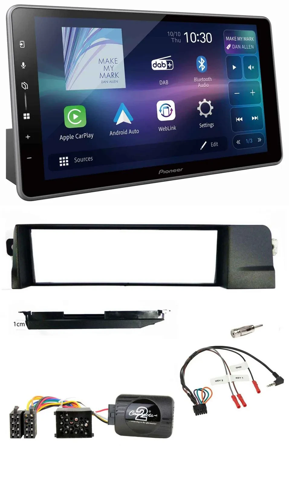 Pioneer Bluetooth USB DAB Lenkrad Autoradio für BMW 3er E46 98-07 Profi Rundpin