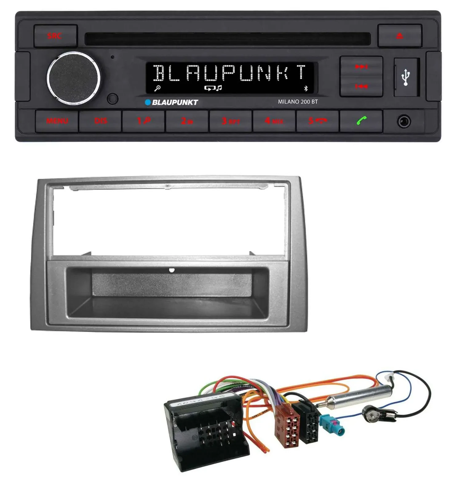 Blaupunkt MP3 USB CD Bluetooth AUX Autoradio für Peugeot 308 07-09 dunkelsilber