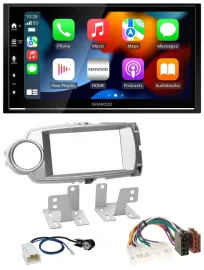 Kenwood DAB USB Bluetooth 2DIN MP3 Autoradio für Toyota Yaris 2011-2014 silber
